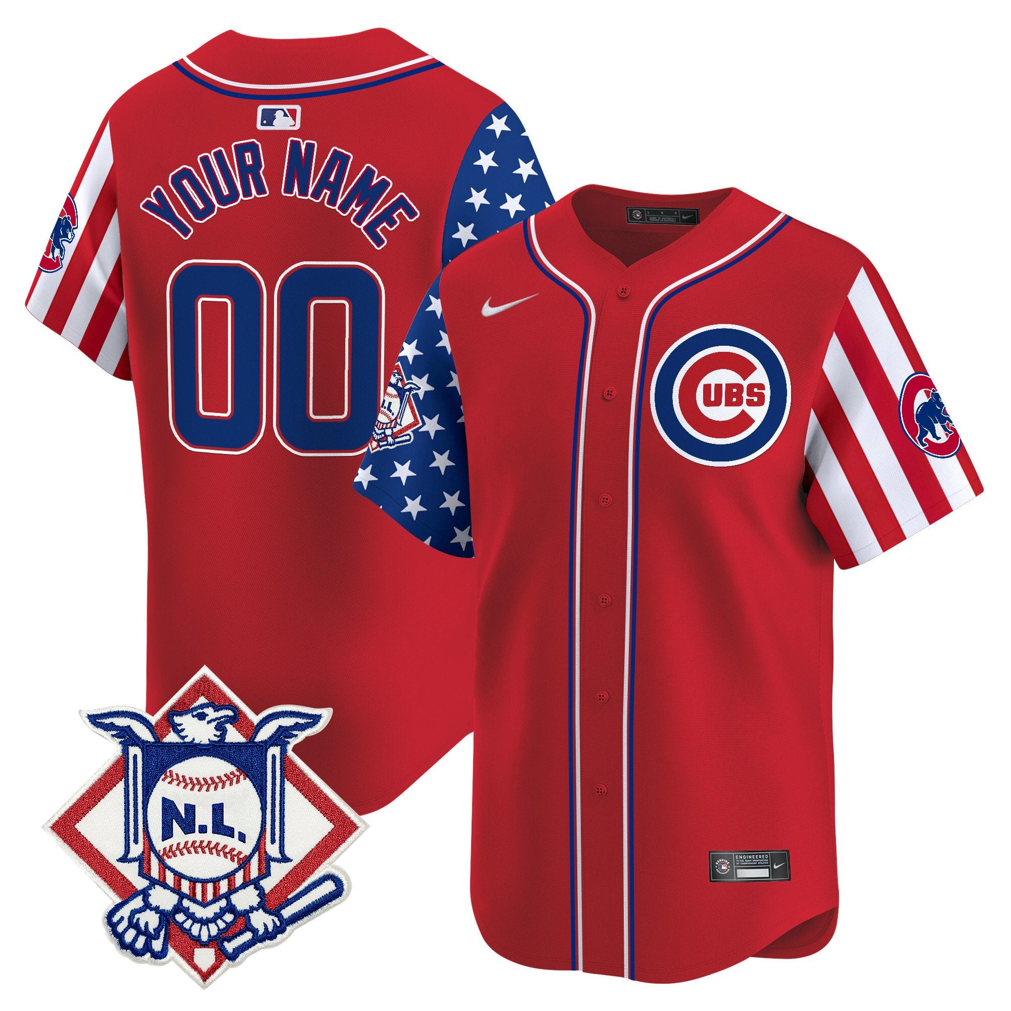 Chicago Cubs 2024 Fourth of July Vapor Premier Limited Custom Jersey V2 - All Stitched - Men, Red