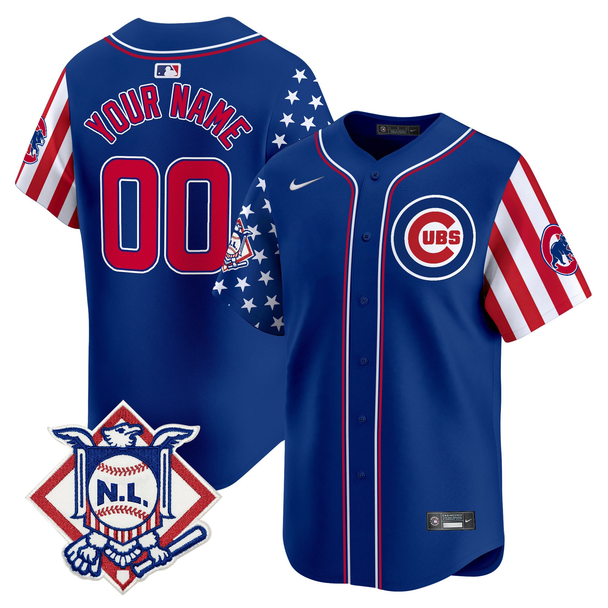 Chicago Cubs 2024 Fourth of July Vapor Premier Limited Custom Jersey V2 - All Stitched - Men, Royal