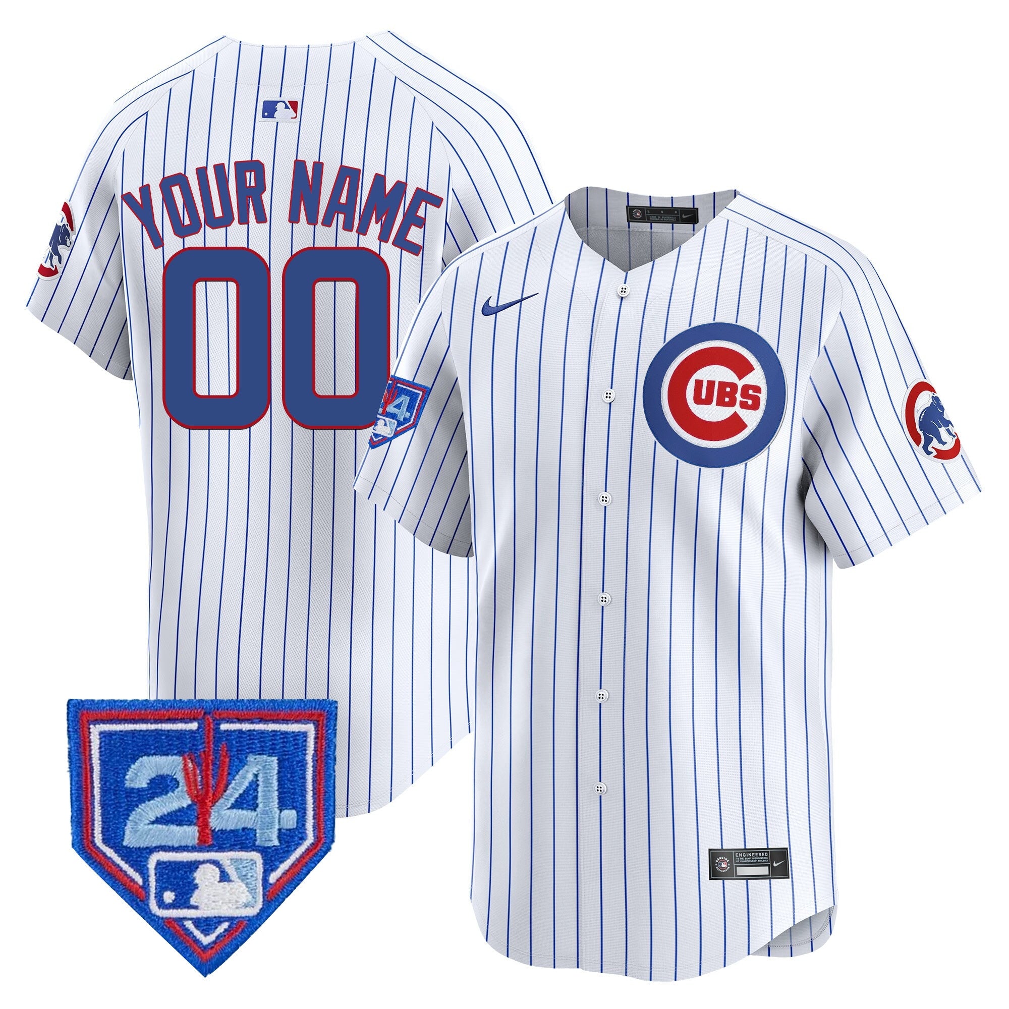 Chicago Cubs 2024 Spring Training Patch Vapor Premier Limited Custom Jersey V2 - All Stitched - Men, White