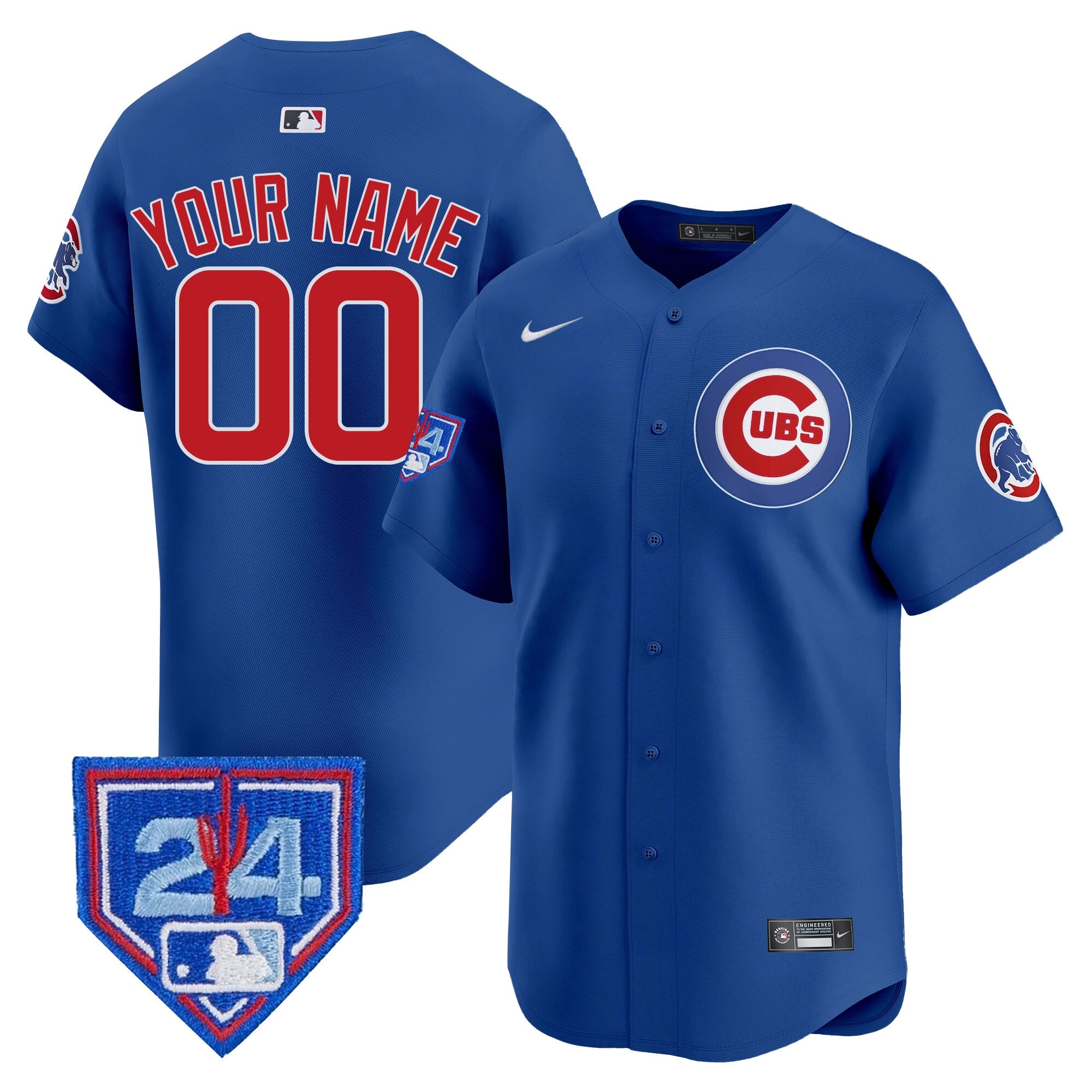 Chicago Cubs 2024 Spring Training Patch Vapor Premier Limited Custom Jersey V2 - All Stitched - Men, Royal