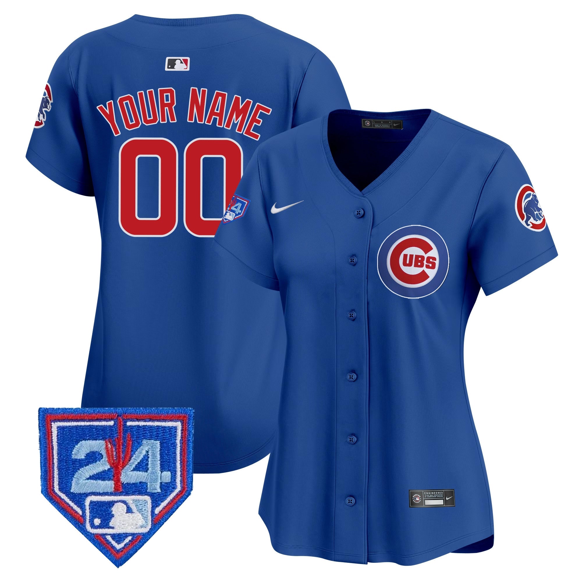 Chicago Cubs 2024 Spring Training Patch Vapor Premier Limited Custom Jersey V2 - All Stitched - Women, Royal