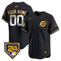 Chicago Cubs 2024 Spring Training Patch Vapor Premier Limited Custom Jersey V2 - All Stitched - Men, Black Gold
