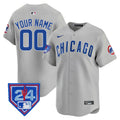 Chicago Cubs 2024 Spring Training Patch Vapor Premier Limited Custom Jersey V2 - All Stitched - Men, Gray Road