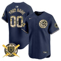 Chicago Cubs Armed Forces Day Vapor Premier Limited Custom Jersey - All Stitched - Men, Navy