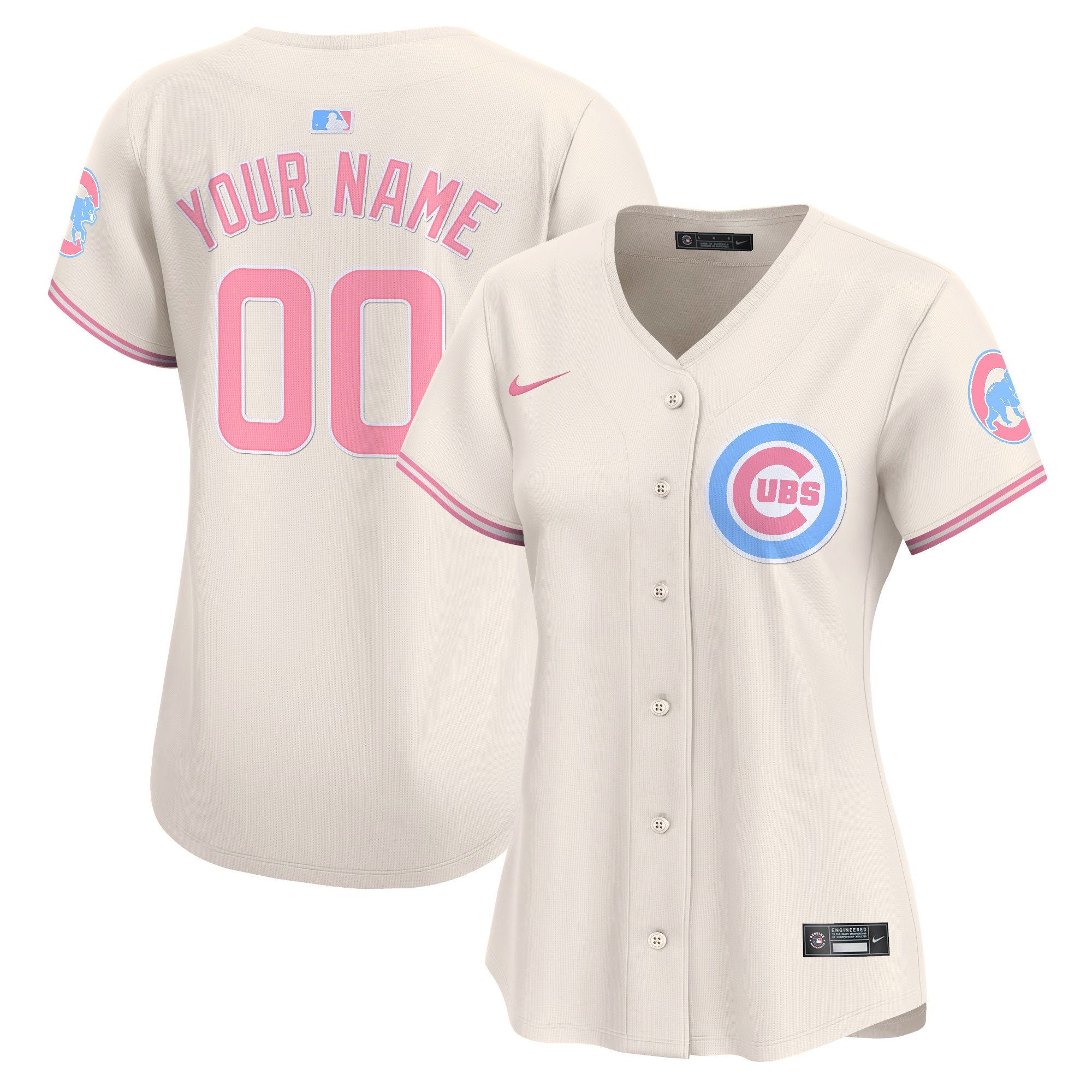 Chicago Cubs Bubblegum Pink Vapor Premier Limited Custom Jersey - All Stitched - Women, Cream