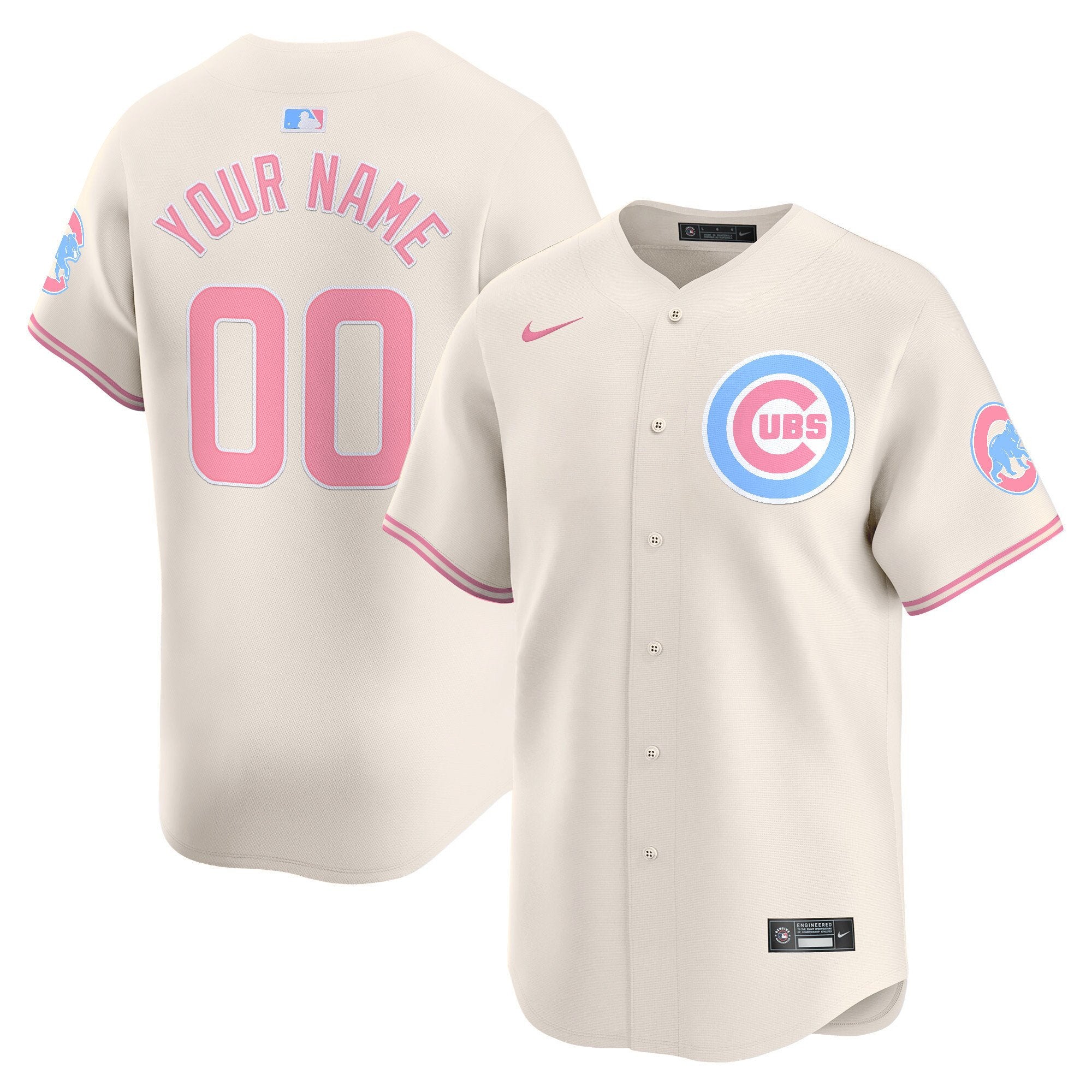 Chicago Cubs Bubblegum Pink Vapor Premier Limited Custom Jersey - All Stitched - Men, Cream