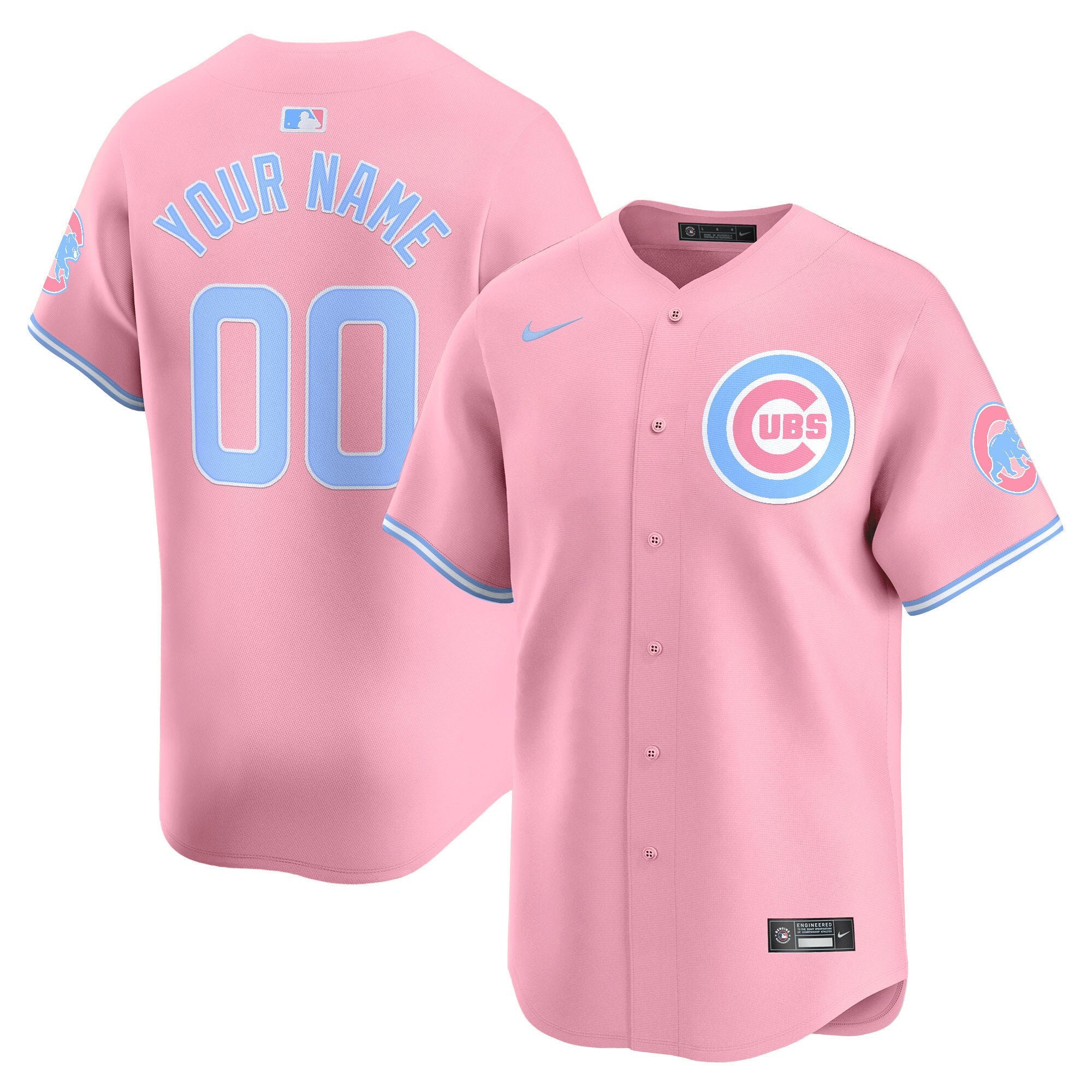 Chicago Cubs Bubblegum Pink Vapor Premier Limited Custom Jersey - All Stitched - Men, Pink