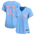 Chicago Cubs Bubblegum Pink Vapor Premier Limited Custom Jersey - All Stitched - Women, Light Blue