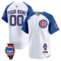 Chicago Cubs Illinois Patch Vapor Premier Limited Custom Jersey - All Stitched - Youth, White Alternate