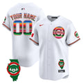 Chicago Cubs Mexico Illinois Patch Vapor Premier Limited Custom Jersey - All Stitched - Men, White