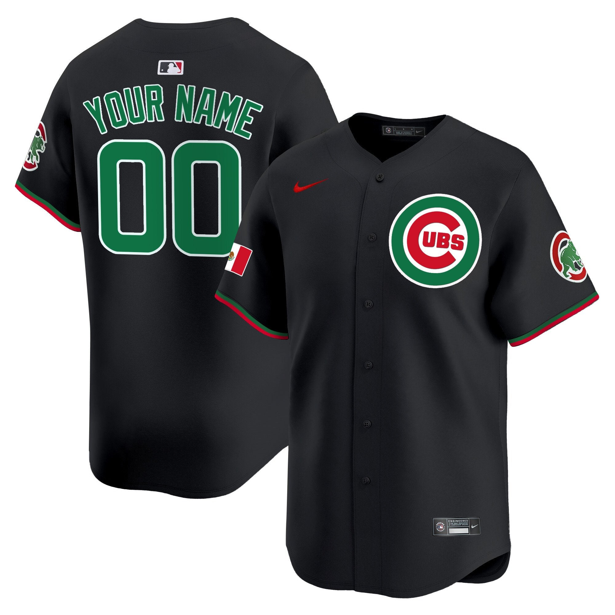 Chicago Cubs Mexico Vapor Premier Limited Custom Jersey V3 - All Stitched - Men, Black