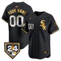 Chicago White Sox 2024 Spring Training Patch Vapor Premier Limited Custom Jersey - All Stitched - Men, Black Gold