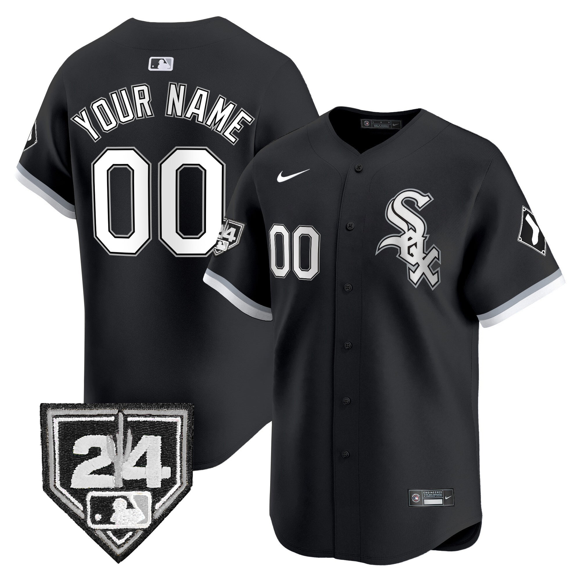 Chicago White Sox 2024 Spring Training Patch Vapor Premier Limited Custom Jersey - All Stitched - Men, Black