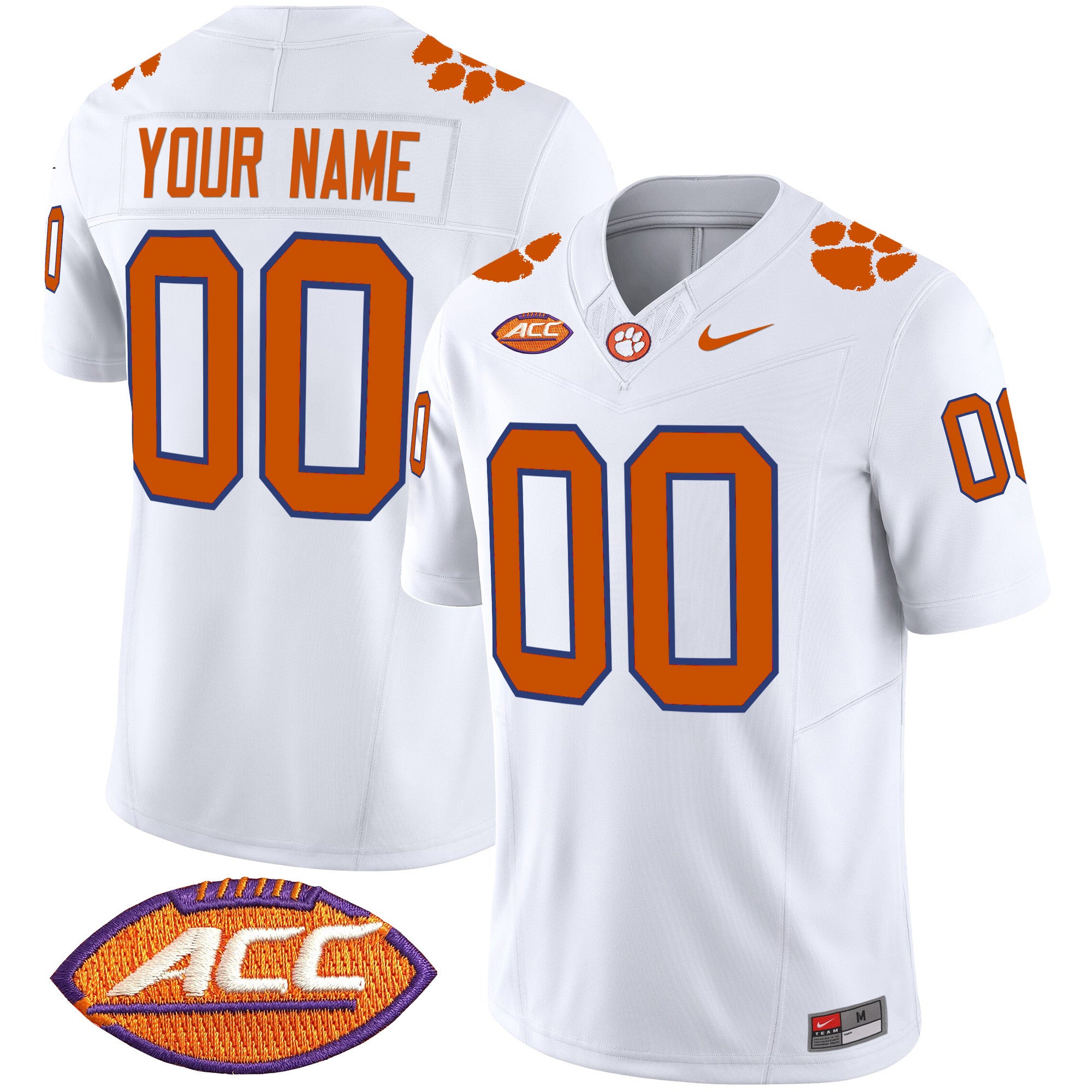 Clemson Tigers 2025 Vapor Limited Custom Jersey - All Stitched - Men, White