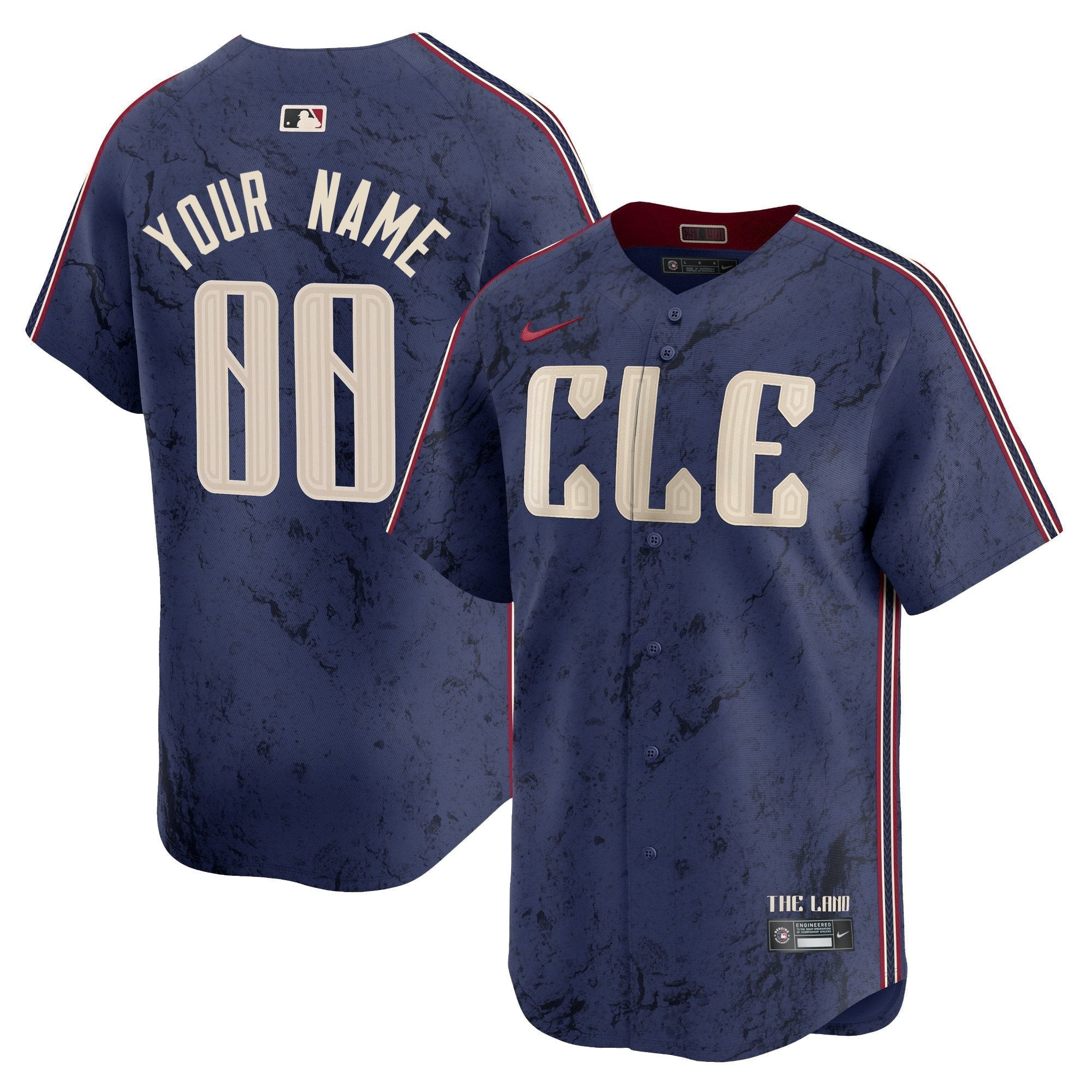 Cleveland Guardians 2024 City Connect Vapor Premier Limited Custom Jersey - All Stitched - Men, Navy