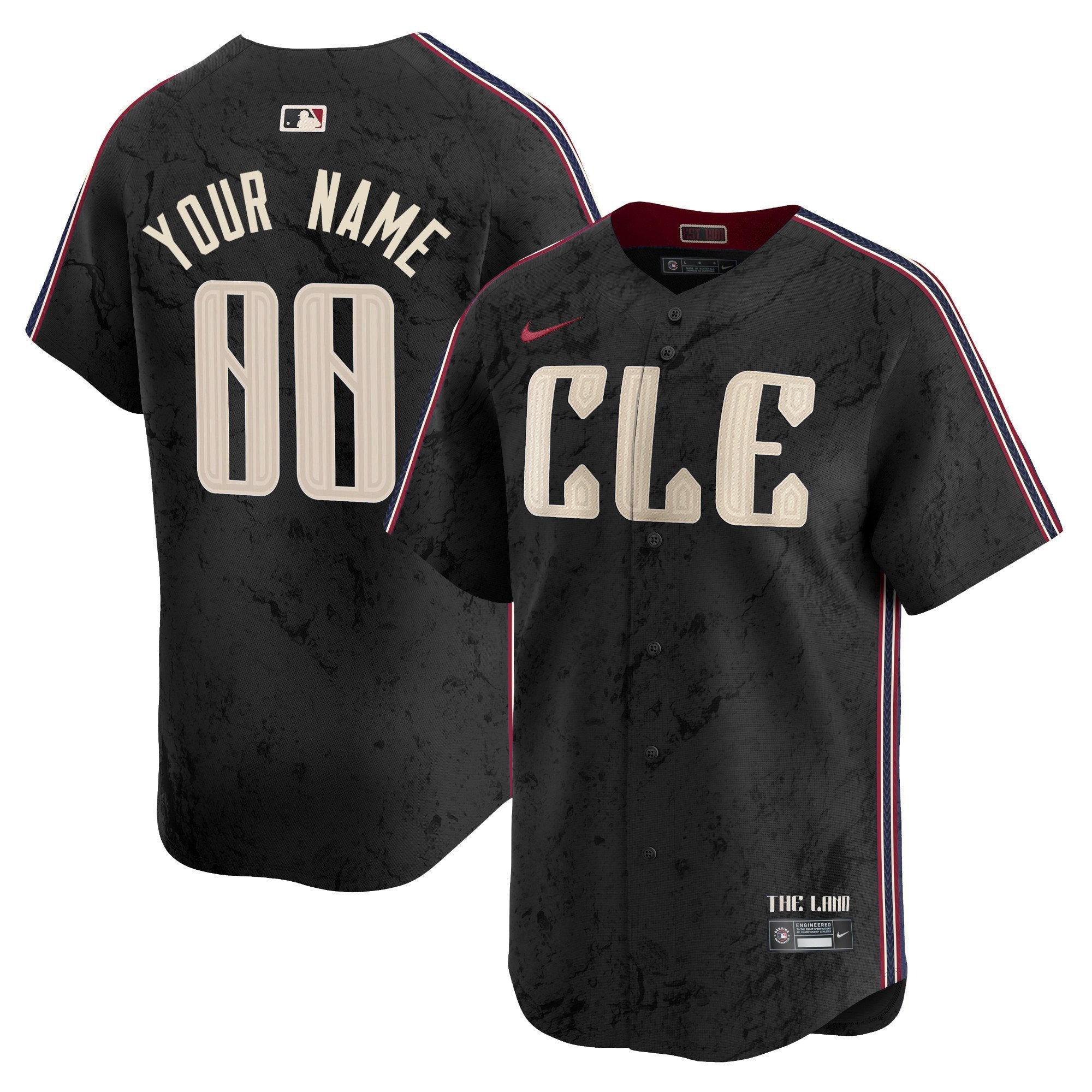 Cleveland Guardians 2024 City Connect Vapor Premier Limited Custom Jersey - All Stitched - Youth, Black