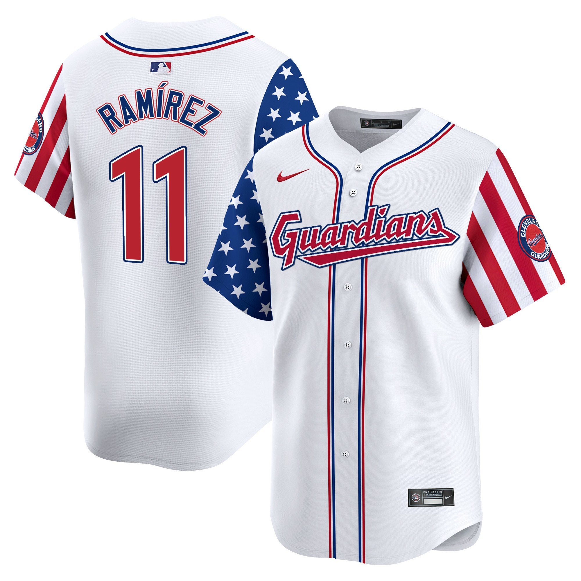 Cleveland Guardians 2024 Independence Day Vapor Premier Limited Jersey - All Stitched - Men, José Ramírez