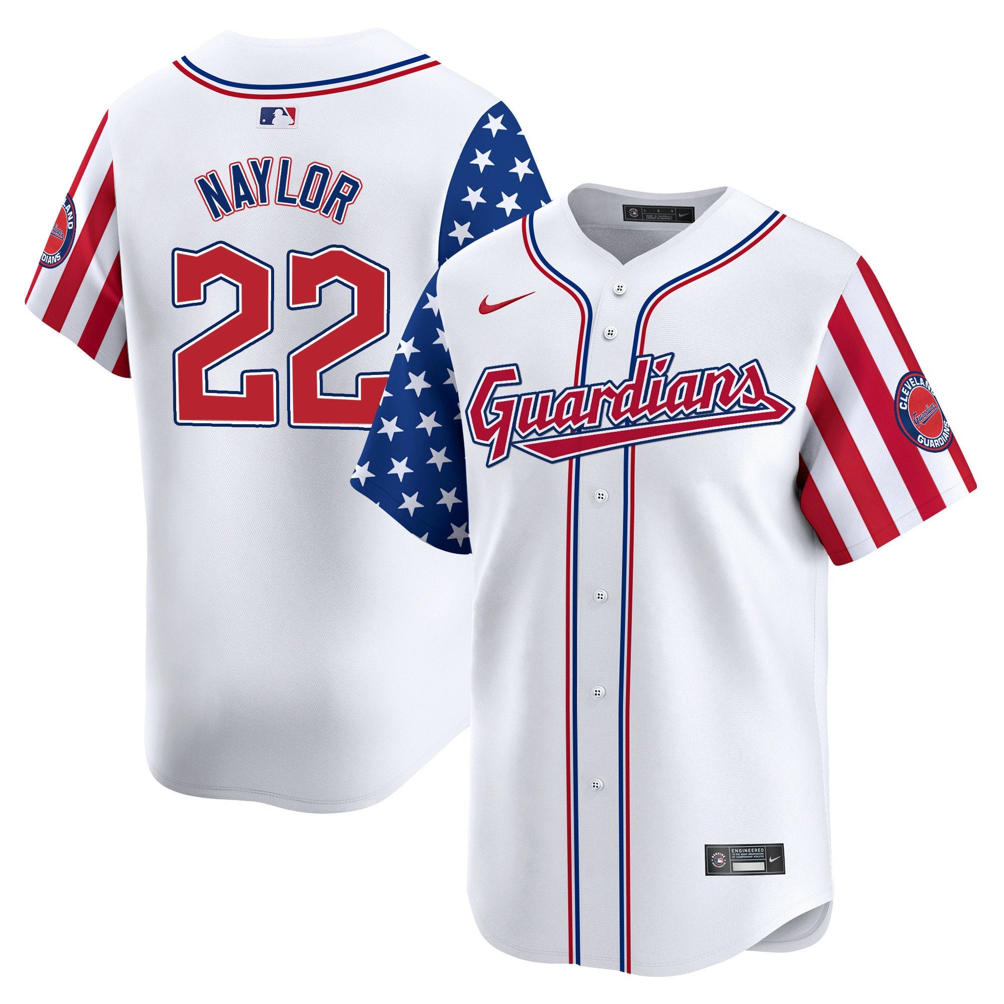 Cleveland Guardians 2024 Independence Day Vapor Premier Limited Jersey - All Stitched - Men, Josh Naylor