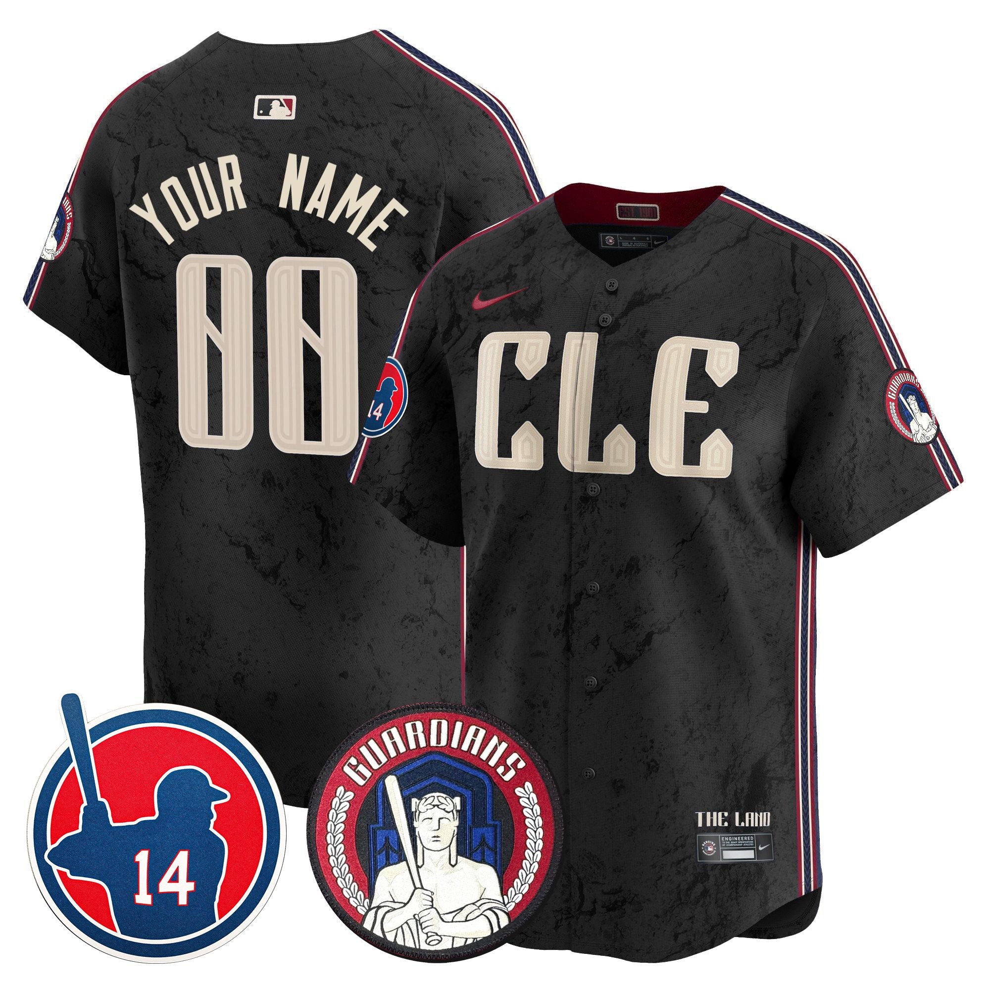 Cleveland Guardians Larry Doby Patch City Connect Vapor Premier Limited Custom Jersey - All Stitched - Men, Black