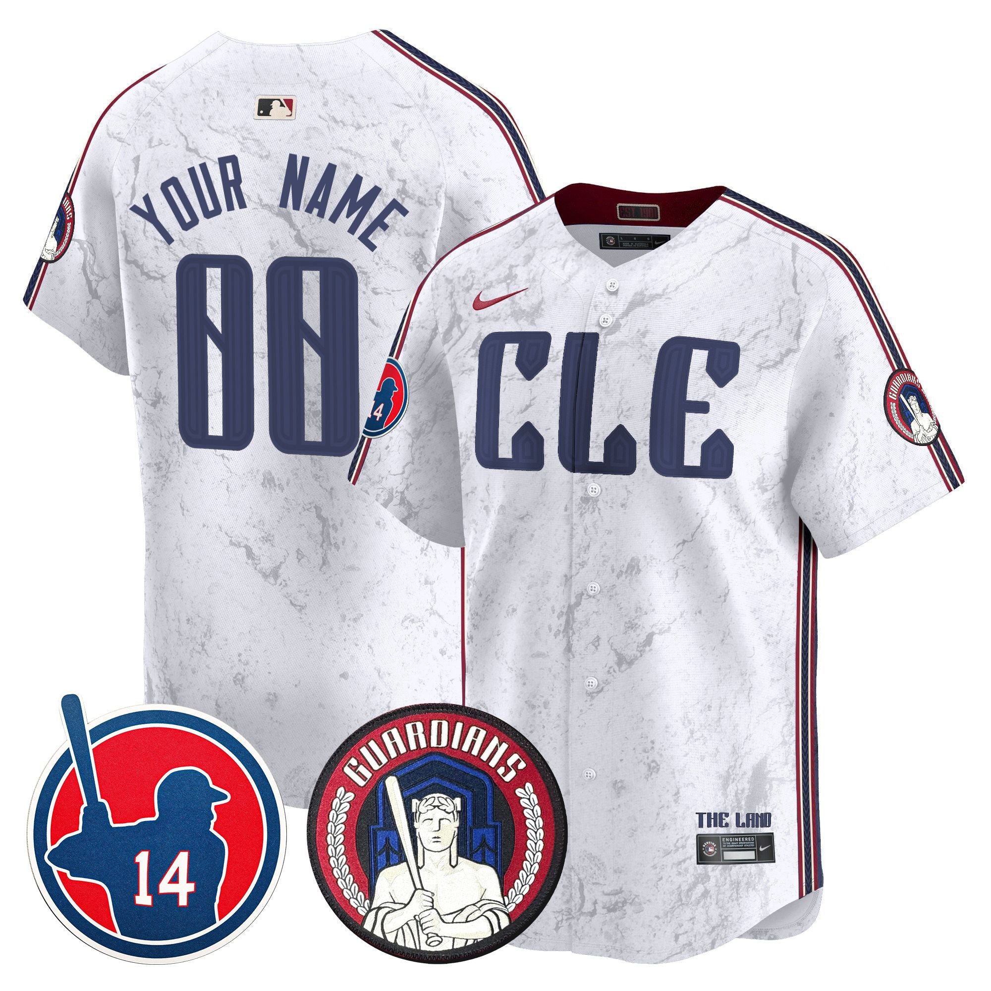 Cleveland Guardians Larry Doby Patch City Connect Vapor Premier Limited Custom Jersey - All Stitched - Men, White
