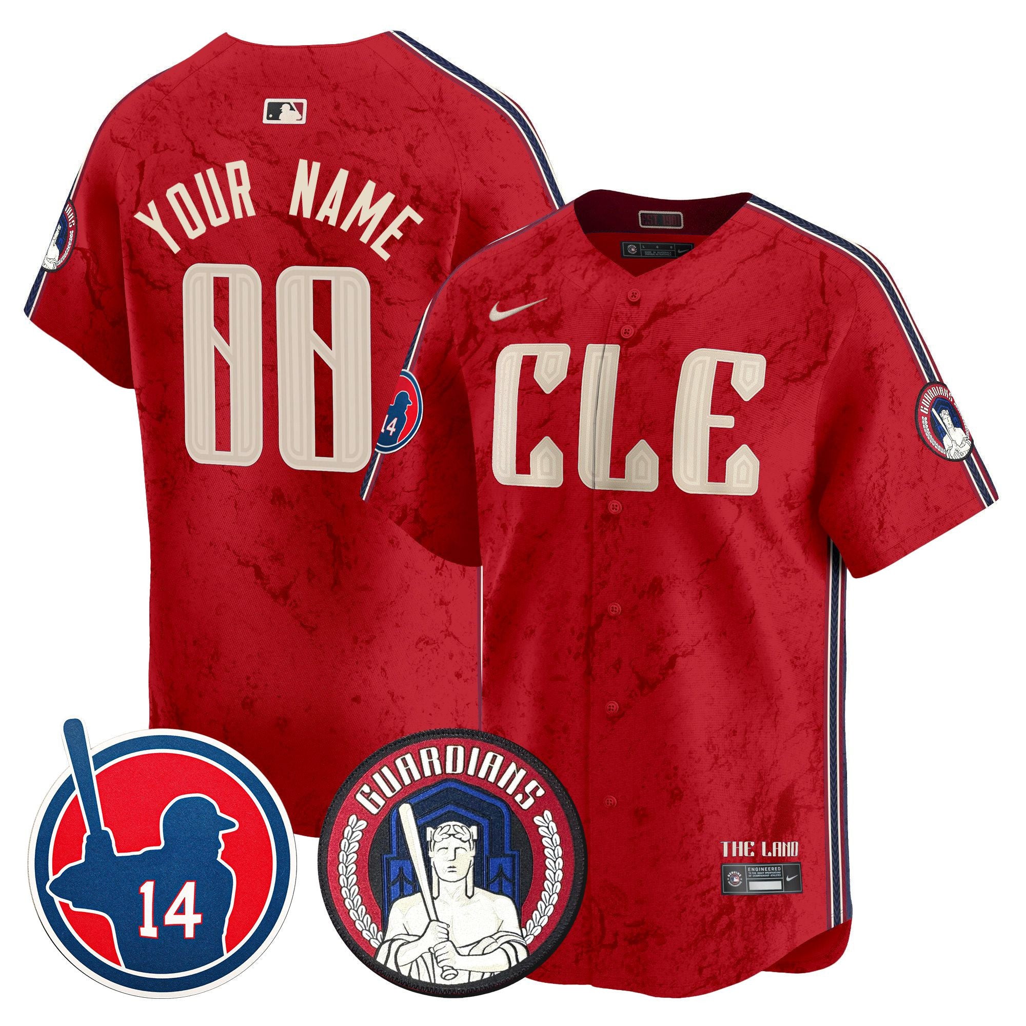 Cleveland Guardians Larry Doby Patch City Connect Vapor Premier Limited Custom Jersey - All Stitched - Men, Red