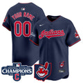Cleveland Indians 2024 AL Central Division Champions Vapor Premier Limited Custom Jersey - All Stitched - Men, Navy