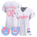 Cleveland Indians Larry Doby Bubblegum Pink Vapor Premier Limited Custom Jersey - All Stitched - Women, Pinstripe