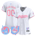 Cleveland Indians Larry Doby Bubblegum Pink Vapor Premier Limited Custom Jersey - All Stitched - Women, White