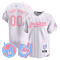 Cleveland Indians Larry Doby Bubblegum Pink Vapor Premier Limited Custom Jersey - All Stitched - Men, Pinstripe