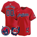 Cleveland Indians Larry Doby Patch Vapor Premier Limited Custom Jersey - All Stitched - Men, Red