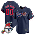 Cleveland Indians Major League Vapor Premier Limited Custom Jersey - All Stitched - Men, Navy