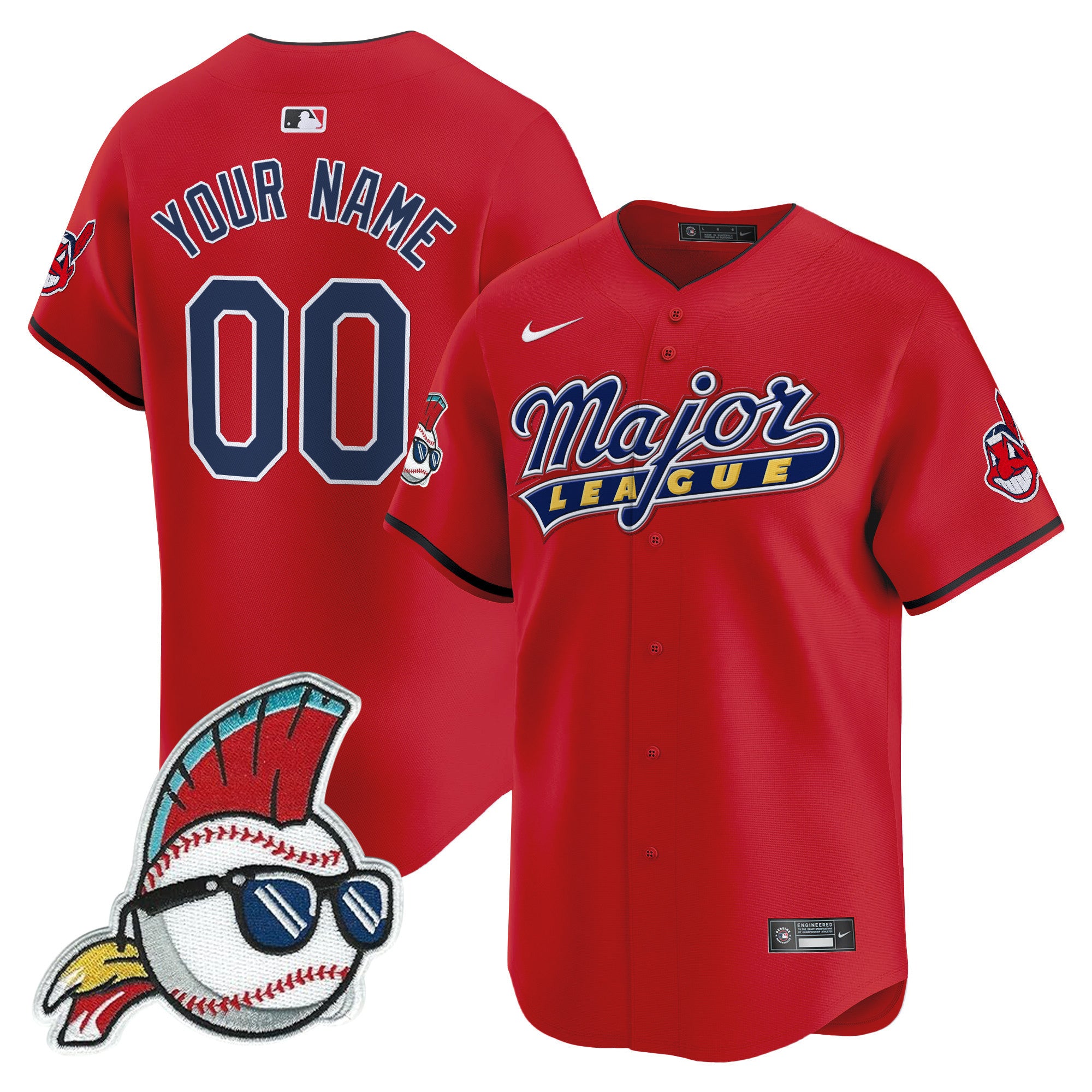 Cleveland Indians Major League Vapor Premier Limited Custom Jersey - All Stitched - Men, Red
