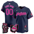 Cleveland Indians MGK Patch Vapor Premier Limited Custom Jersey - All Stitched - Men, Navy