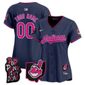 Cleveland Indians MGK Patch Vapor Premier Limited Custom Jersey - All Stitched - Women, Navy