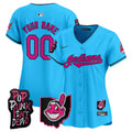 Cleveland Indians MGK Patch Vapor Premier Limited Custom Jersey - All Stitched - Women, Light Blue
