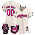 Cleveland Indians MGK Patch Vapor Premier Limited Custom Jersey - All Stitched - Women, Cream