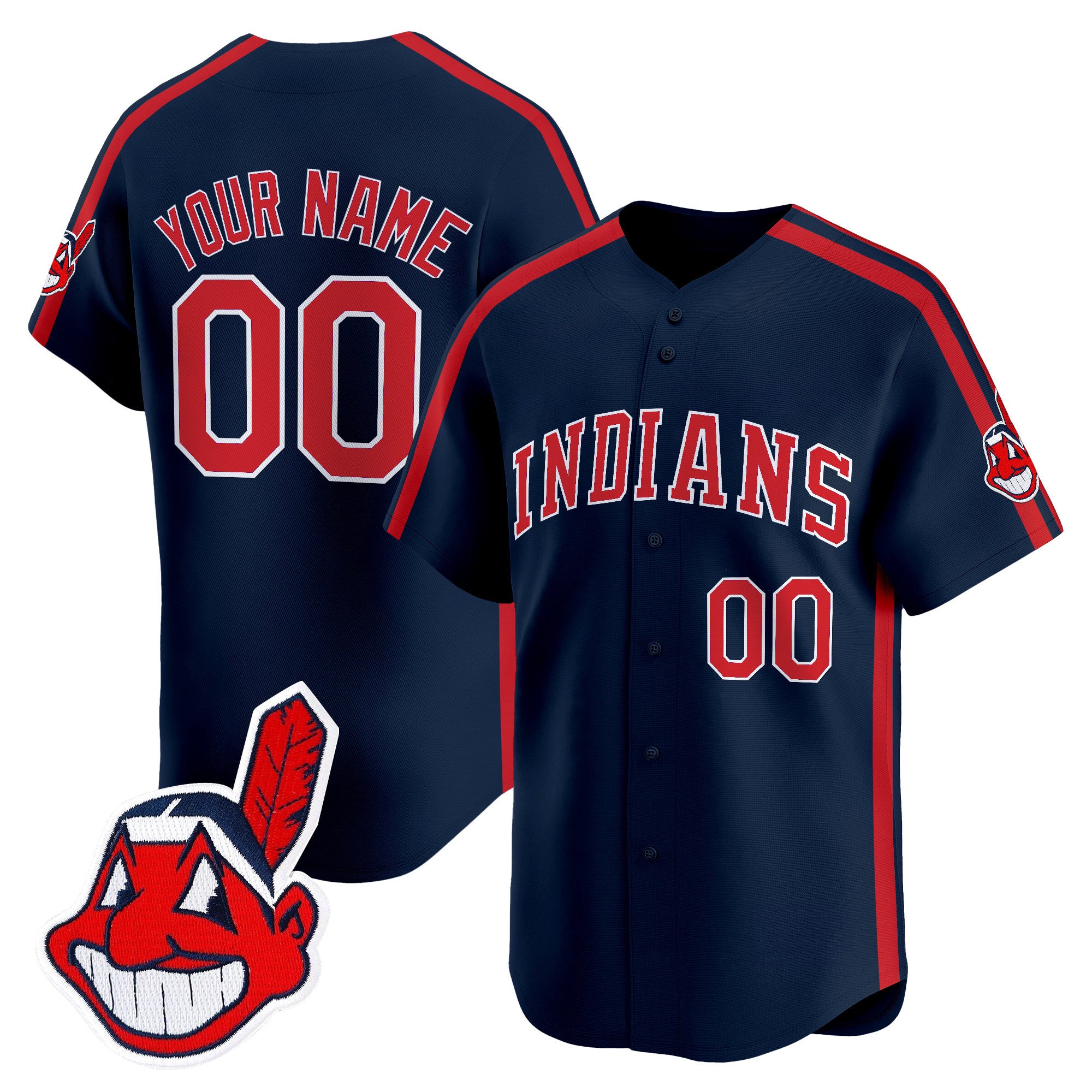 Cleveland Indians Ricky 'Wild Thing' Vaughn Vapor Premier Limited Custom Jersey - All Stitched - Men, Navy