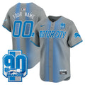 Detroit Lions 90th Year Patch Vapor Premier Limited Custom Jersey - All Stitched - Youth, Gray