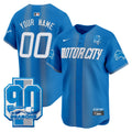 Detroit Lions 90th Year Patch Vapor Premier Limited Custom Jersey - All Stitched - Men, Blue