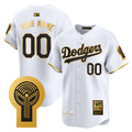 Dodgers 1981 Cooperstown Custom Jersey - All Stitched - Youth, White Gold