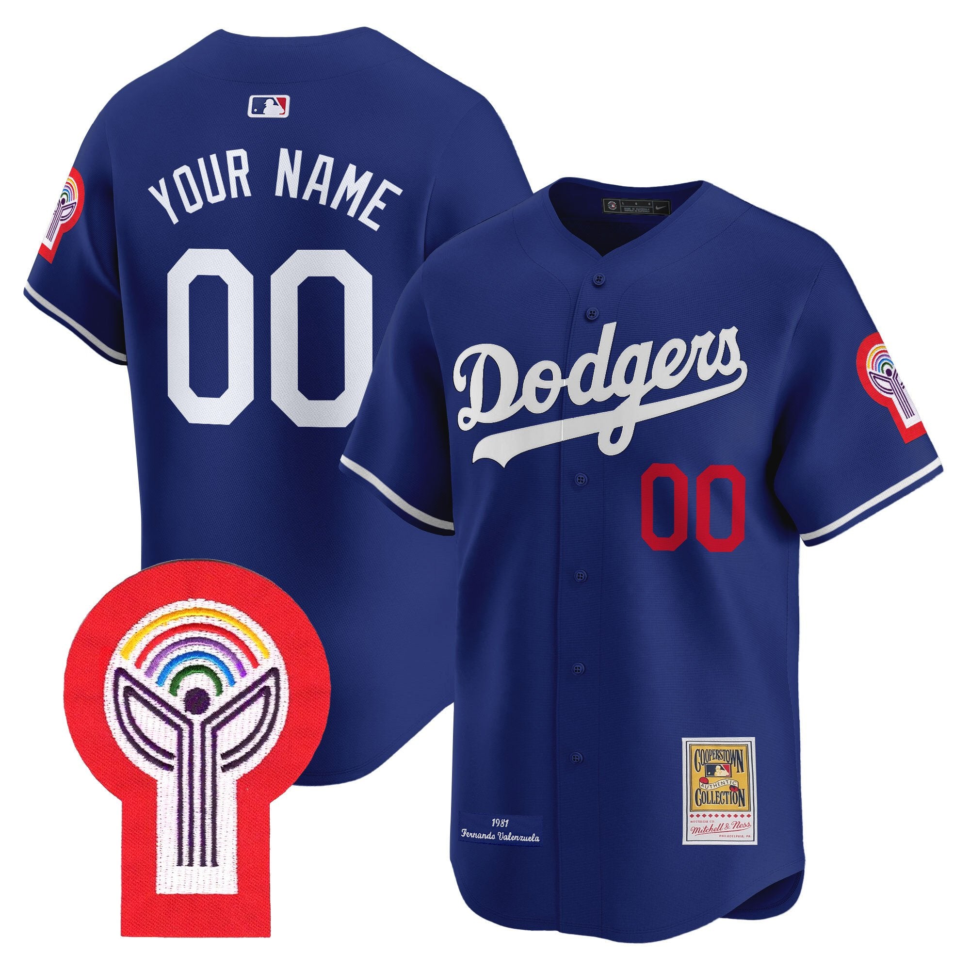 Dodgers 1981 Cooperstown Custom Jersey - All Stitched - Men, Royal