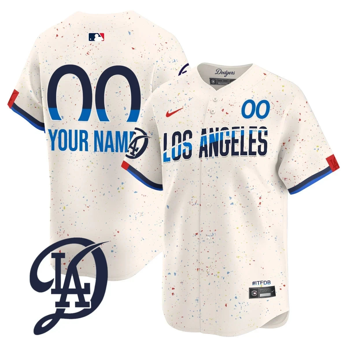 Dodgers 2024 City Connect Limited Custom Jersey - All Stitched - Women, Cream