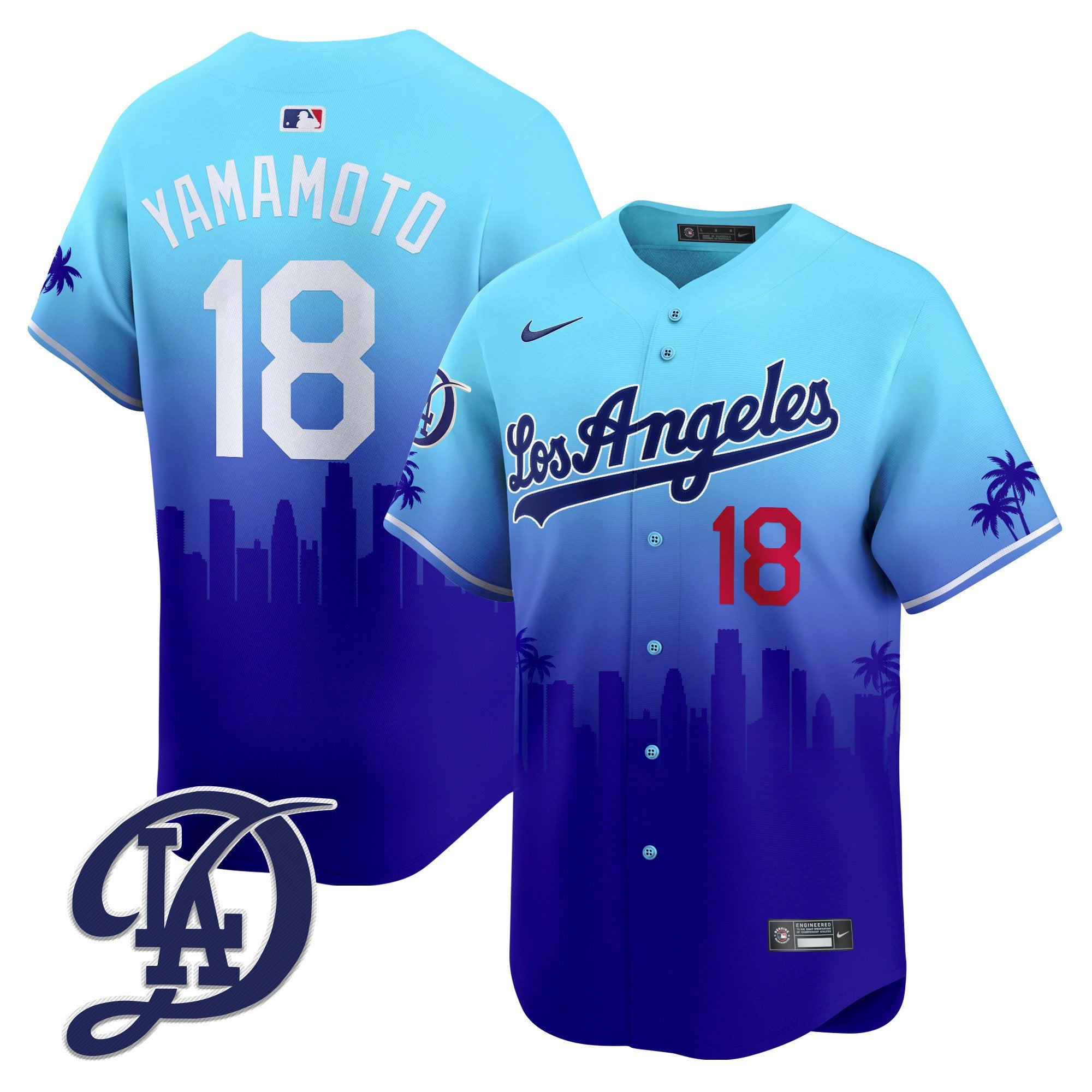 Dodgers 2024 City Connect Vapor Premier Limited Jersey V2 - All Stitched - Youth, Yamamoto