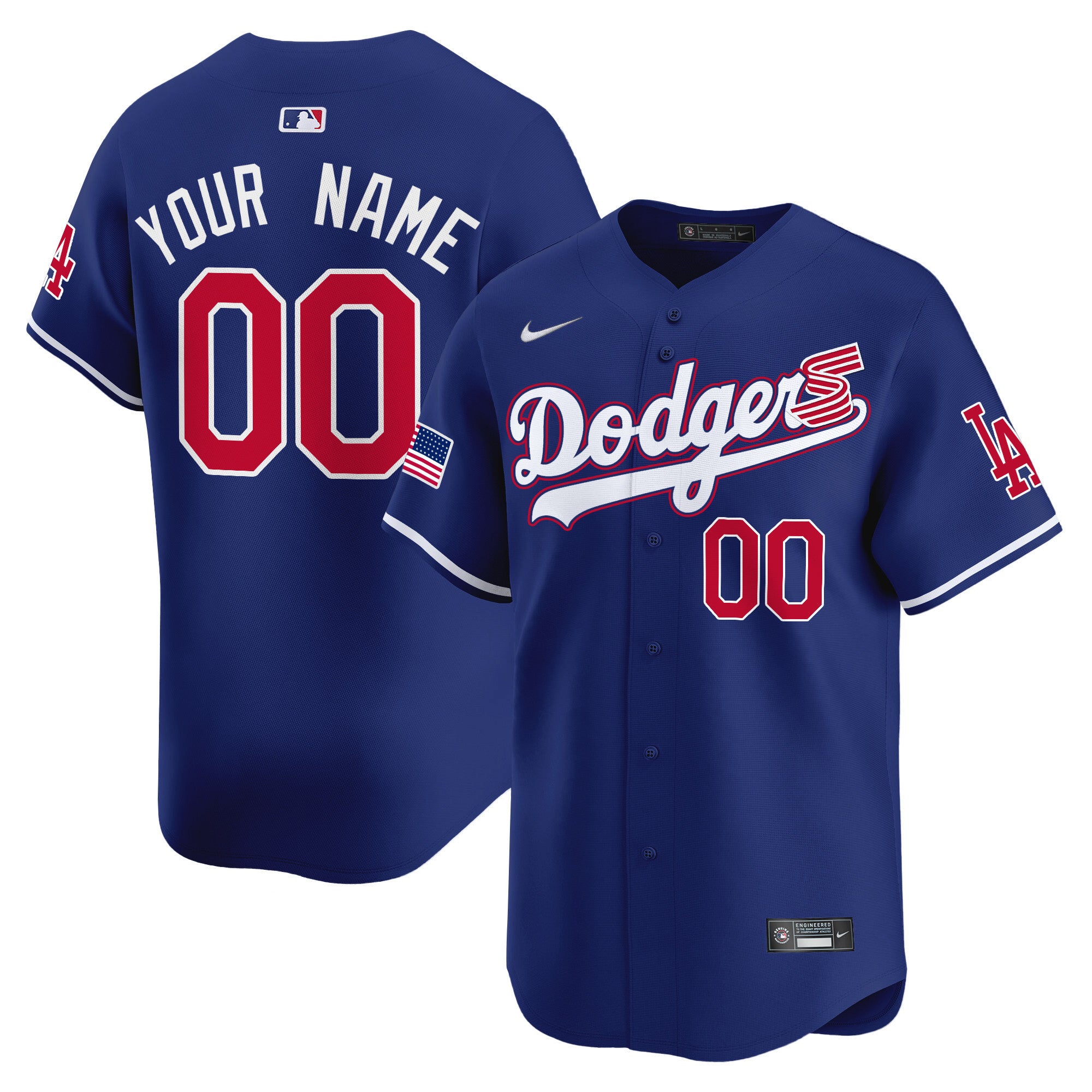 Dodgers 2024 Independence Day Vapor Premier Limited Custom Jersey - All Stitched - Men, Royal