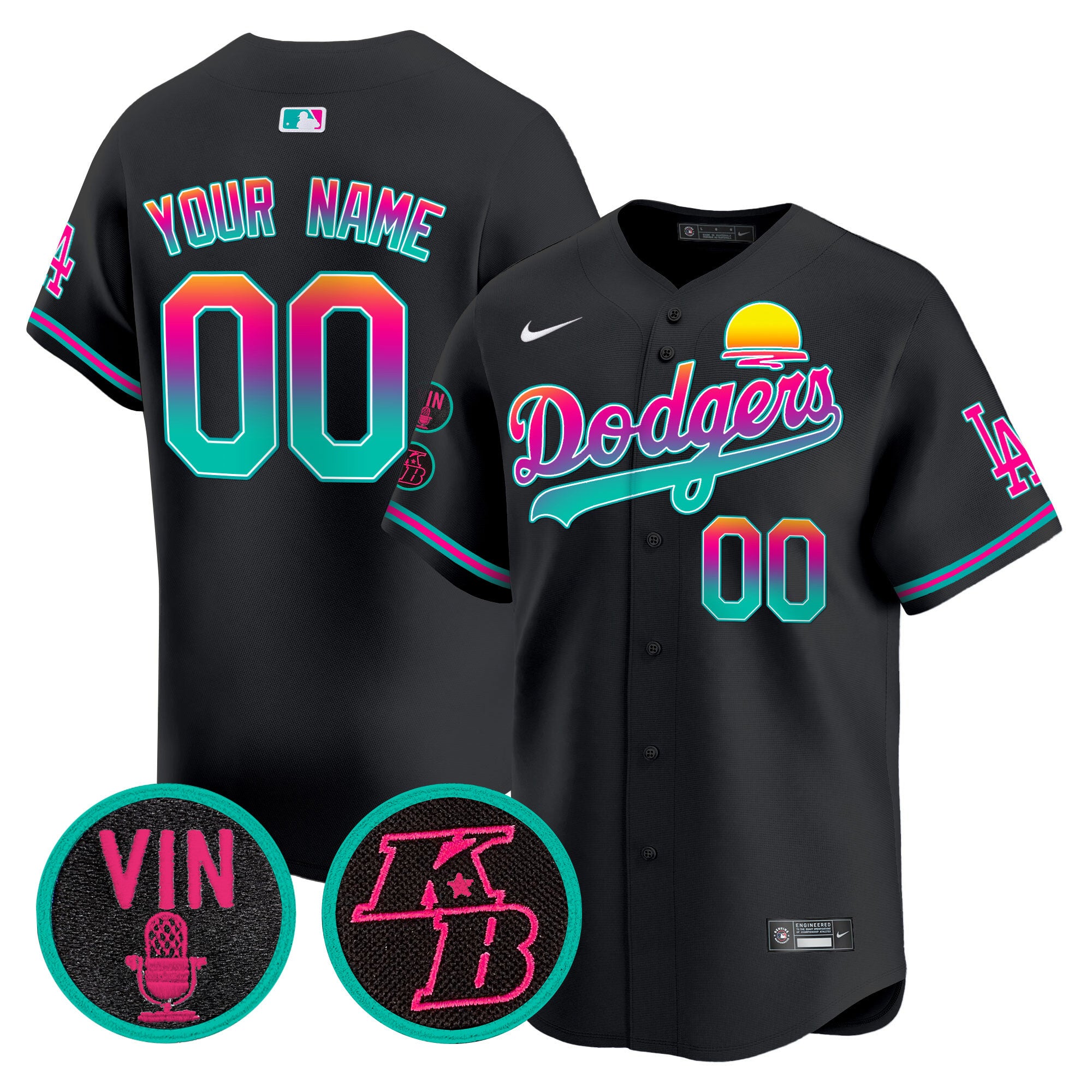 Dodgers 2024 Los Angeles City Style Vapor Premier Limited Custom Jersey V2 - All Stitched - Men, Black