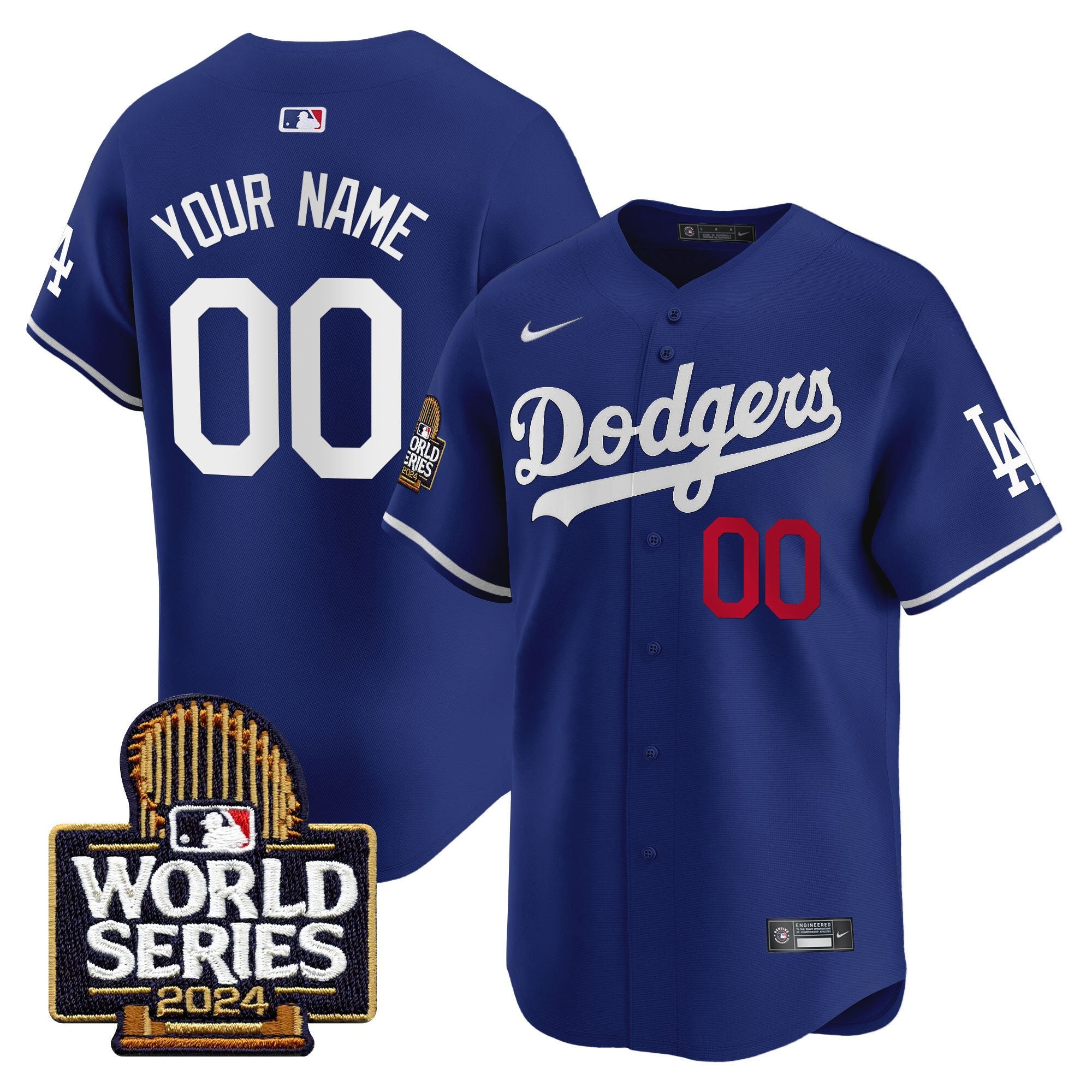 Dodgers 2024 World Series Vapor Premier Limited Custom Jersey - All Stitched - Men, Royal