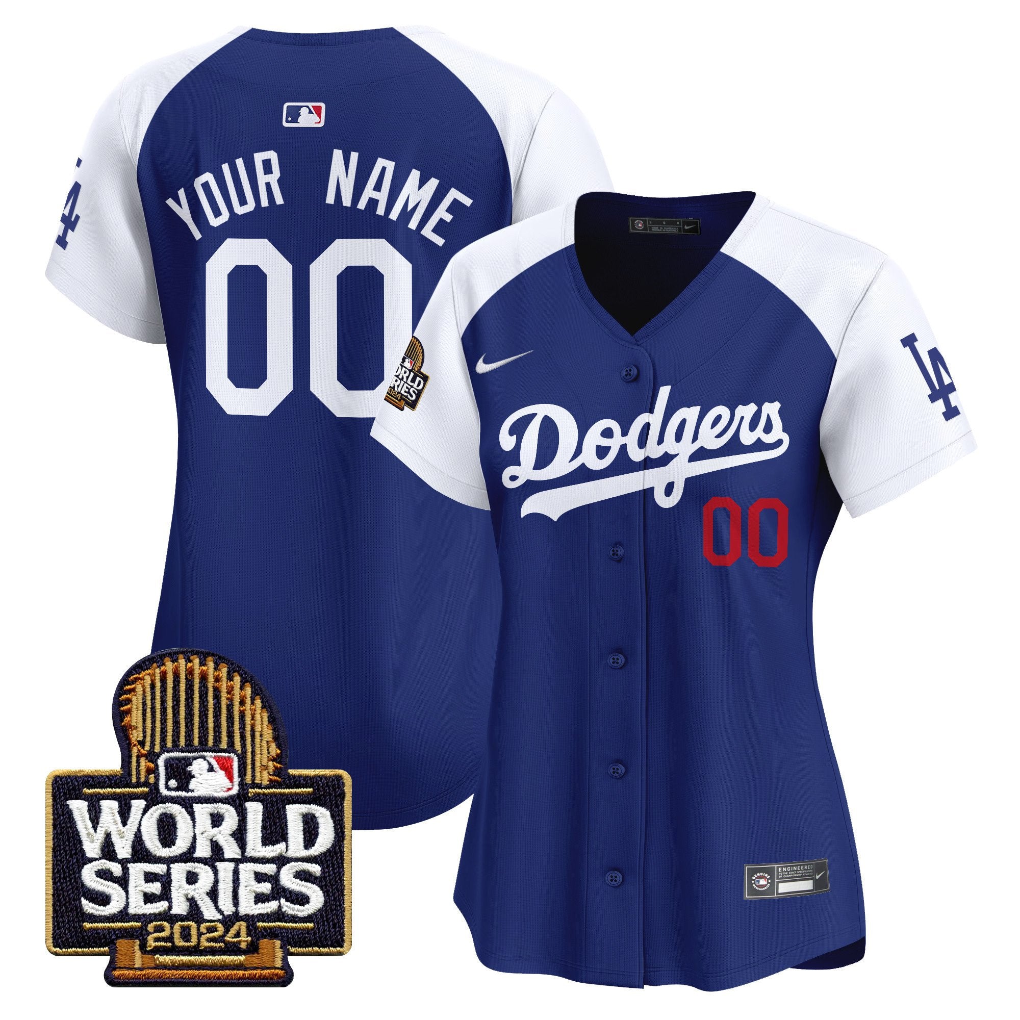 Dodgers 2024 World Series Vapor Premier Limited Custom Jersey - All Stitched - Women, Alternate Royal
