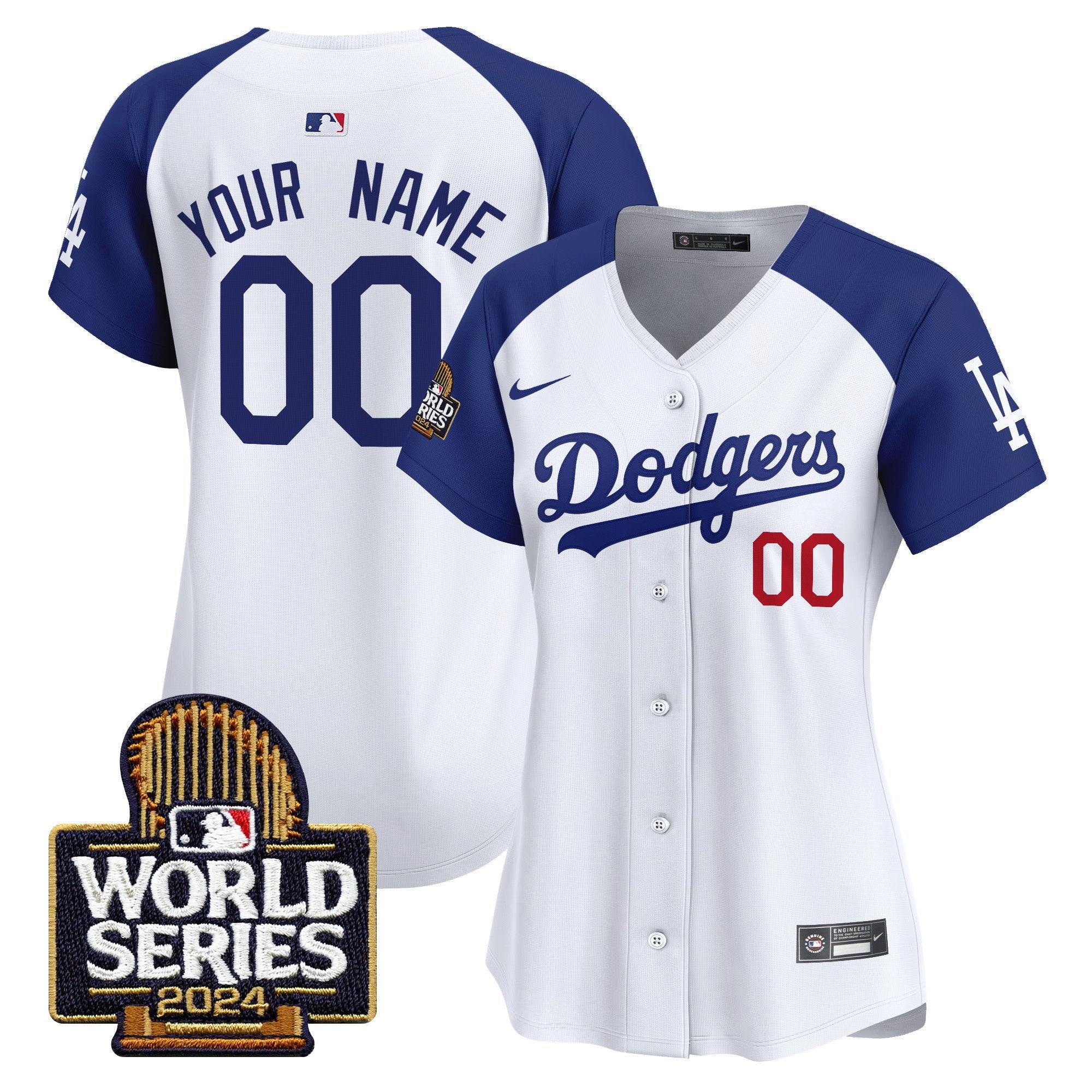 Dodgers 2024 World Series Vapor Premier Limited Custom Jersey - All Stitched - Women, Alternate White