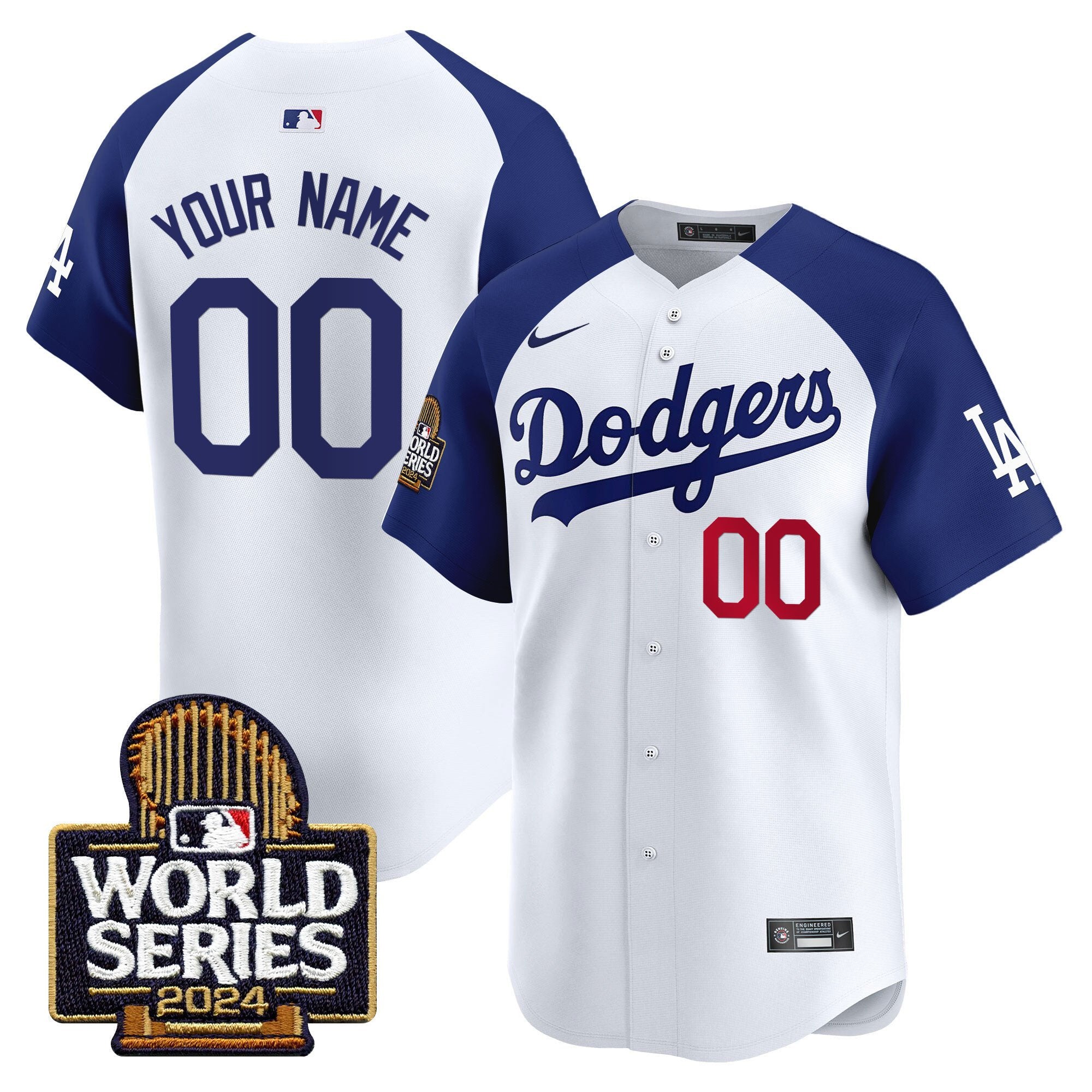Dodgers 2024 World Series Vapor Premier Limited Custom Jersey - All Stitched - Men, Alternate White