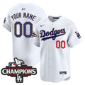 Dodgers 2025 National League Champions Vapor Premier Limited Custom Jersey - All Stitched - Men, White